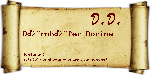Dörnhöfer Dorina névjegykártya